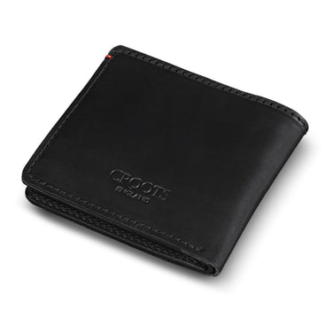 Vintage Leather Folding Wallet Black